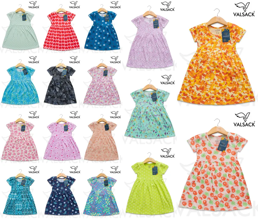 Post image *VALSACK® Kids Girls Frock Dress* 

*Fabric - 100% Pure  Hosiery Cotton*

Gsm - *160*

Color - *13 As per Image*

Size -  *2/3, 3/4, 4/5, 5/6,Years*
 
Ratio -  *1 1 1 1*

*Moq - 52 pcs *

*Weight-7kg(52 pcs)*

Note : 
      
➡ *High Quality Fabric *

➡ *High quality All over  prints *

      ➡*All goods are in Single colour Board*  poly  packed.

      ➡. *13 COLOUR MASTER PACKED*

👉👉 *READY FOR DISPATCH*

AVAILABLE QUANTITY -1113 pcs