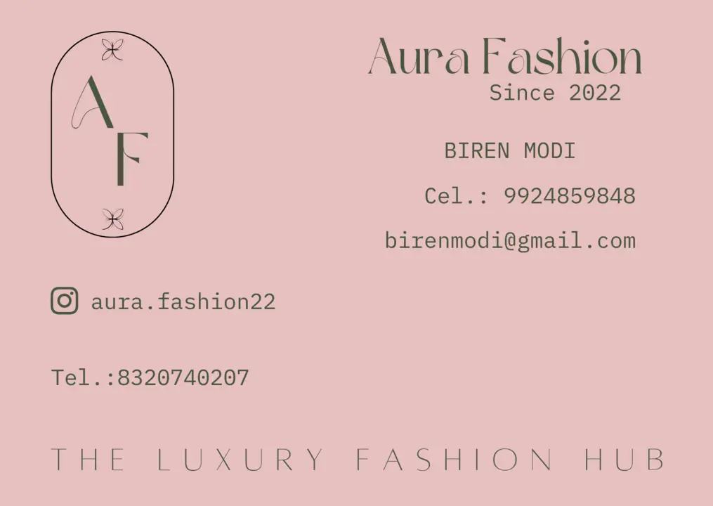 Visiting card store images of Aura fashion