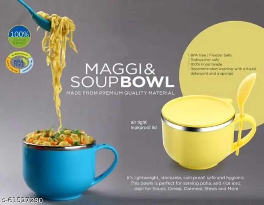 Maggie and Soup Bowl with Spoon [ uploaded by Buyerz Choice on 5/29/2024