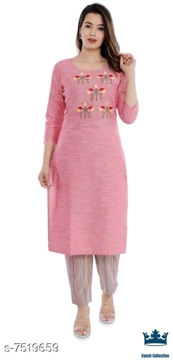 Women Rayon A-line Printed Long Kurti With Palazzos uploaded by Vansh Collection's on 3/10/2021
