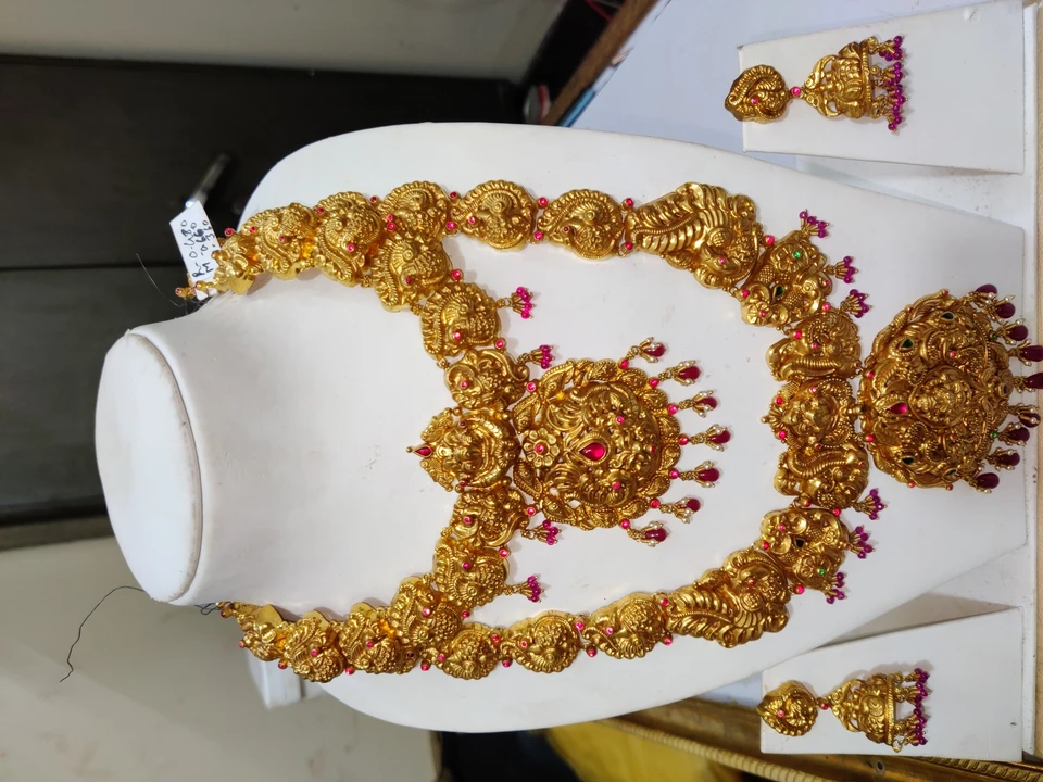 Gold Temple jewellery uploaded by Sri Guru jewellery work on 5/22/2023