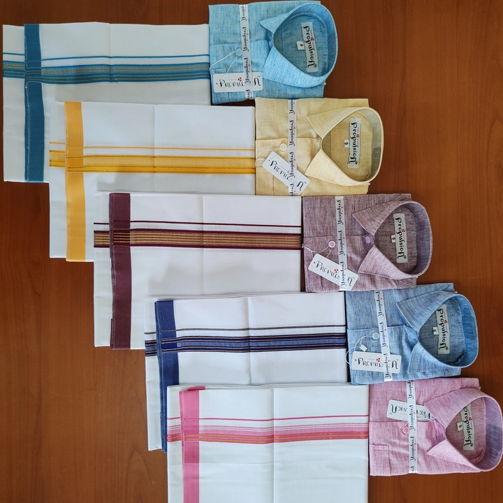KIDS LINEN FEEL  SHIRT AND DHOTHI SET   uploaded by Impeller Fabrics on 5/22/2023