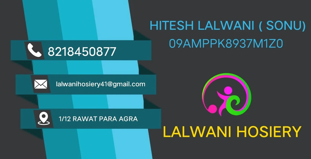Visiting card store images of LALWANI HOSIERY
