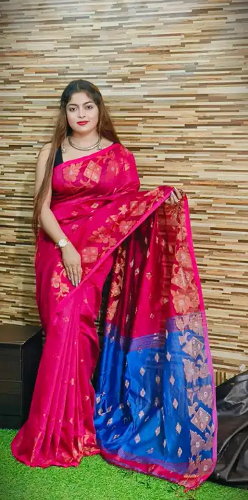 Cotton silk saree with blouse piece Bengal Traditional saree  uploaded by Aditya saree house on 5/22/2023