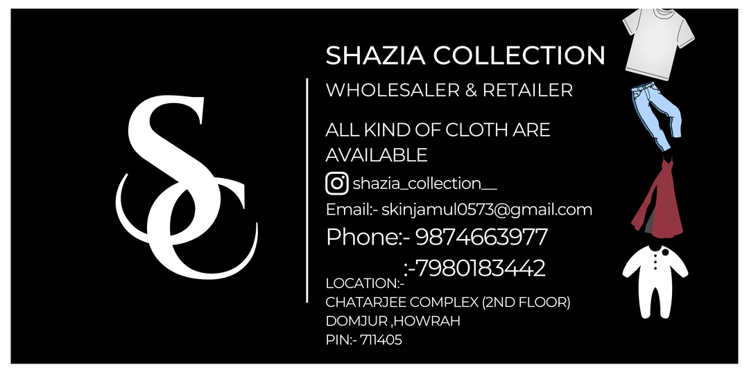 Visiting card store images of SHAZIA COLLECTION