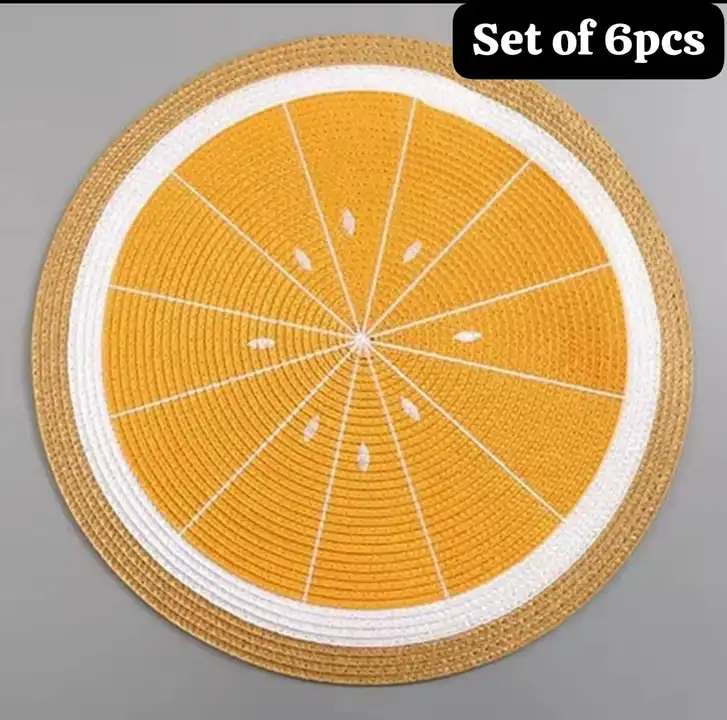 *Watermelon Lemon Woven Round Placemat / Dining Table Plate Accessory* uploaded by LOVE KUSH ENTERPRISES on 5/22/2023