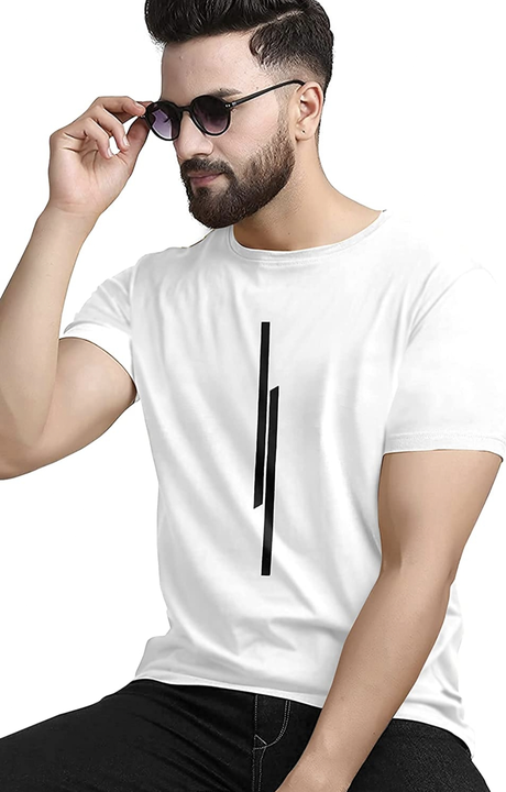 Mens White and Black Tshirt  uploaded by Bey Fashion on 5/22/2023