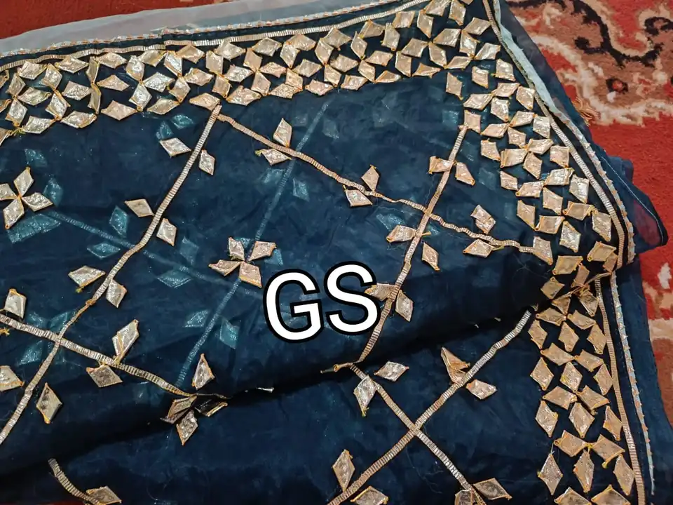 🤯😳New launch designer 🤯🤯             👉  pure organza  saree 
                                   uploaded by Gotapatti manufacturer on 5/23/2023