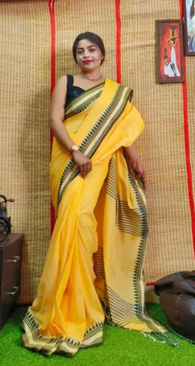 Handloom khadi cotton saree with blouse pieces  uploaded by Sujata saree cantre on 5/23/2023