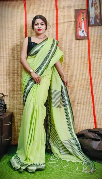 Handloom khadi cotton saree  with blouse pieces  uploaded by Sujata saree cantre on 5/23/2023