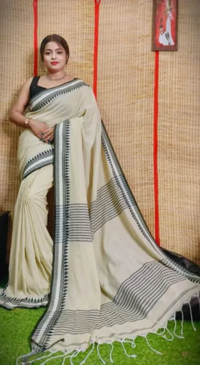 Handloom khadi cotton saree  with blouse pieces   uploaded by Sujata saree cantre on 5/23/2023