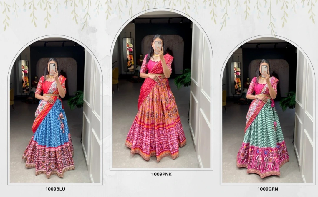 Lahnga fabric chinin patrols dupatta uploaded by Deepika Designer Saree on 5/23/2023