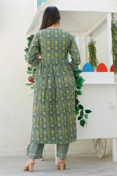 _*New 3 pic kurti set (kurti+pant+dupatta) with embroidery 🧵 work and proshin print & 100% cotton 6 uploaded by Ganpati collection on 5/23/2023