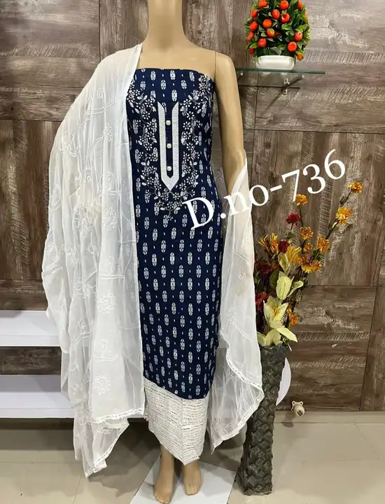 *Rs 610* + *shipping* 🔥🔥🔥🔥🔥🔥🔥🔥🔥
*Top* cotton print Nick work fancy 2.50mt

*Bottom* cotton  uploaded by Aanvi fab on 5/23/2023