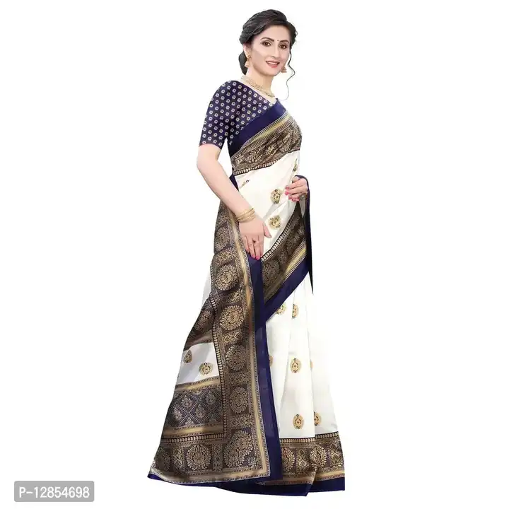 Stylish Art Silk Navy Blue Printed Saree With Blouse Piece uploaded by Smart Store on 5/23/2023