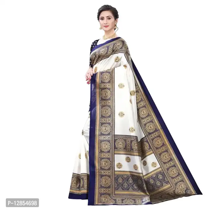 Stylish Art Silk Navy Blue Printed Saree With Blouse Piece uploaded by Smart Store on 5/23/2023