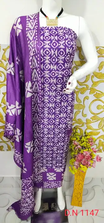Tussar batik print suit set  uploaded by Peehu handloom  on 5/23/2023