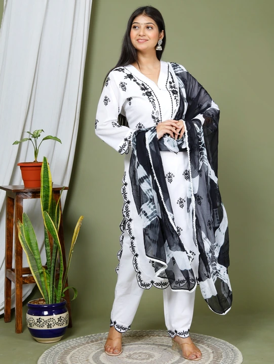 New Cotton 60-60 3 pc set with heavy embroidery  uploaded by Radhe international on 5/23/2023