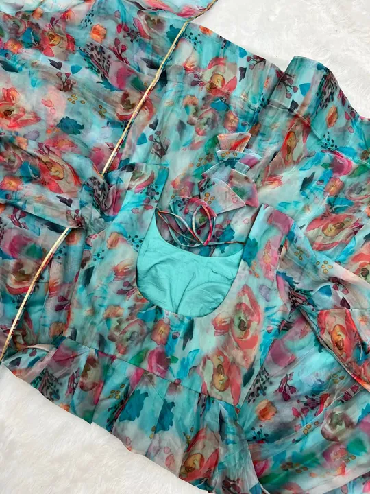 New tabby organza silk fabric 3 pc set  uploaded by Radhe international on 5/23/2023