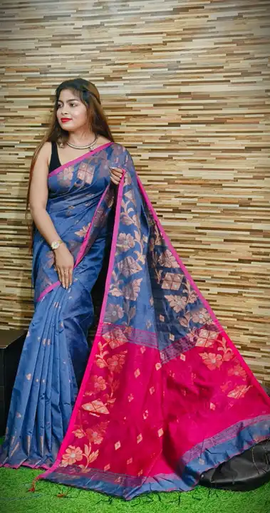 Soft cotton silk saree with blouse piece  uploaded by Aditya saree house on 5/23/2023