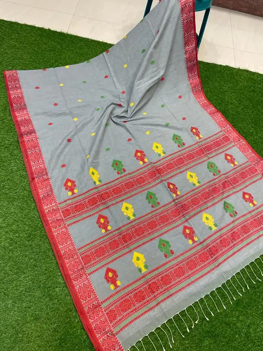 Pure khadi cotton saree  with blouse pieces  uploaded by Sujata saree cantre on 5/23/2023