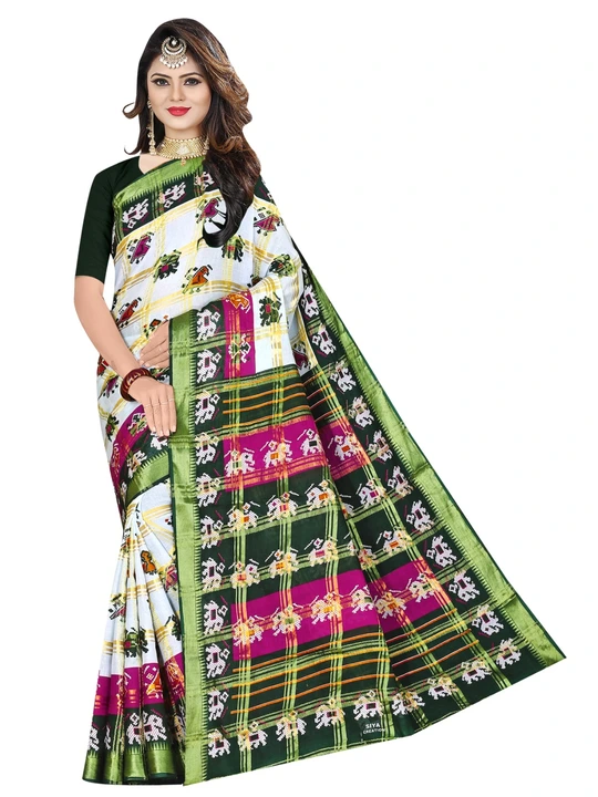 Pure cotton saree patola print saree 5.5 mts with blouse0.90 uploaded by business on 5/23/2023