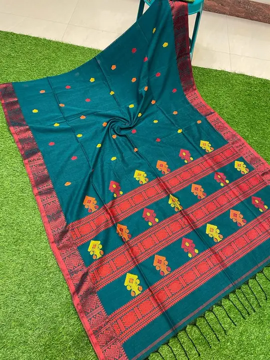 Pure khadi cotton saree With blouses pieces  uploaded by Sujata saree cantre on 5/23/2023