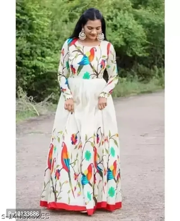 Printed Georgette Stitched Anarkali Gown uploaded by Fashion hub on 5/23/2023