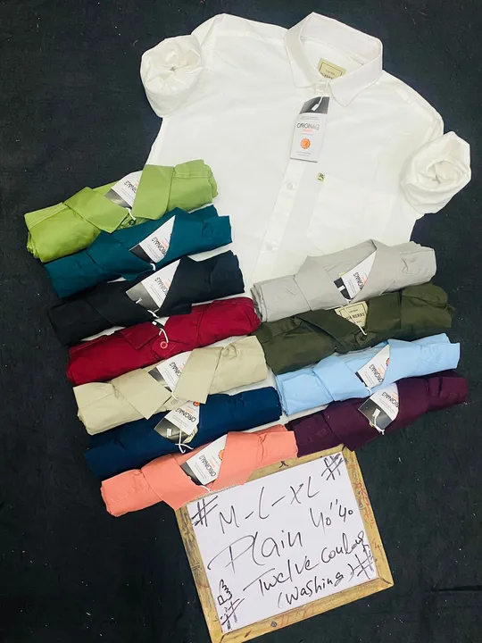 shirt plain 40 40 12 colours  uploaded by HARNOOR SHIRTS BY AB COLLECTION on 5/23/2023