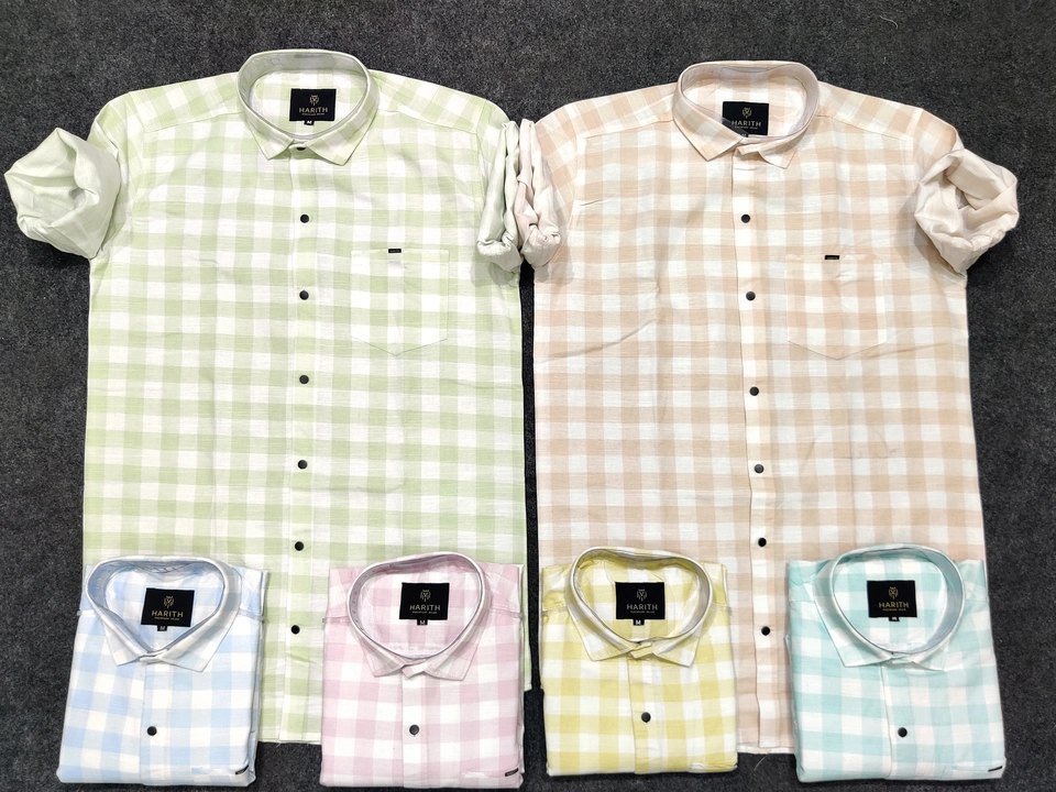 LINEN BOX CHECK SHIRTS FOR WHOLESALE BY HARITHWEAR  uploaded by business on 5/23/2023