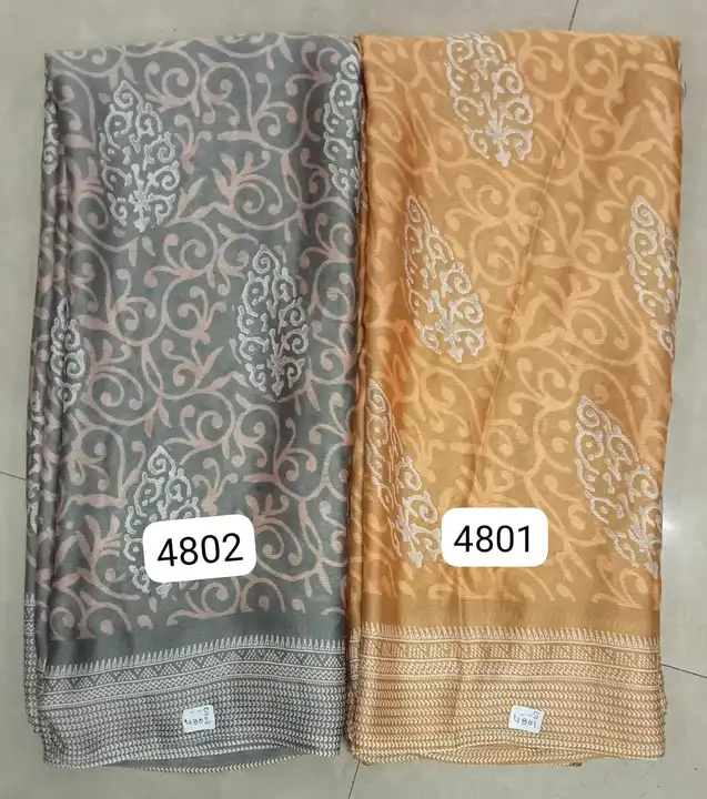 Signature chiffon (binni crepe) fancy designer saree with light weight and 6.30 cut  uploaded by N K SAREES  on 5/23/2023