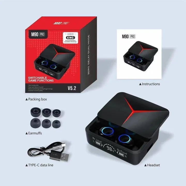 M90 Pro Wireless Earbuds 💯% OG  uploaded by Heartium®️ Company on 5/23/2023