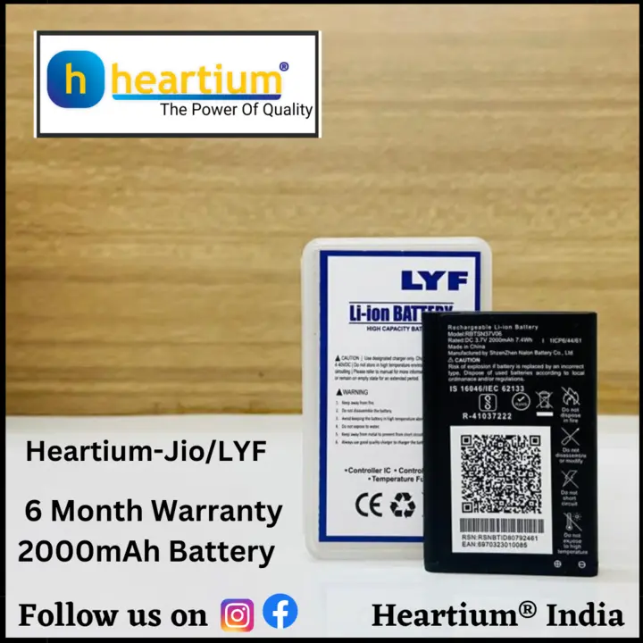 Jio 💯% 2ic Mobile Battery 2000mAh  uploaded by Heartium®️ Company on 5/23/2023