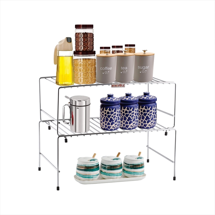 Benevole's Stainless Steel Double Space Saver Rack uploaded by Mehek Industries on 5/23/2023