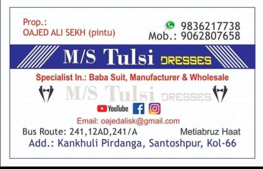 Visiting card store images of M/S TULSI DRESSES