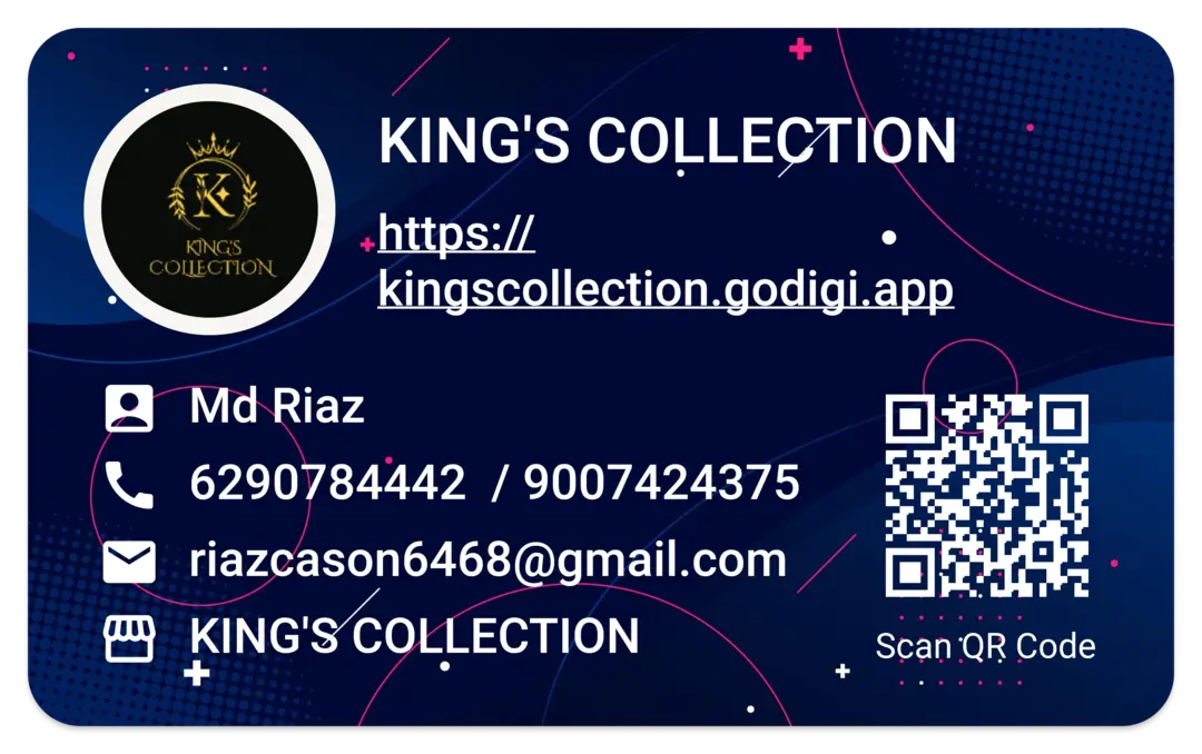Visiting card store images of KING'S COLLECTION