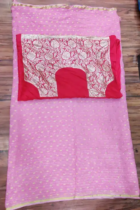 🕉️🕉️🕉️🔱🔱🔱🕉️🕉️🕉️

     New launching
       
Goli zari with havi zari blouse 

👉 pure jhorj uploaded by Gotapatti manufacturer on 5/24/2023