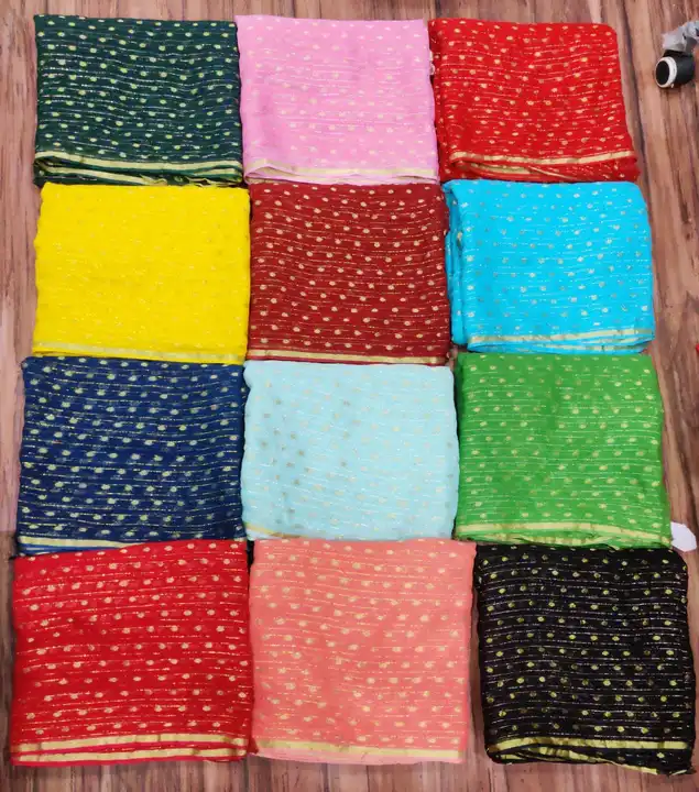 🕉️🕉️🕉️🔱🔱🔱🕉️🕉️🕉️

     New launching
       
Goli zari with havi zari blouse 

👉 pure jhorj uploaded by Gotapatti manufacturer on 5/24/2023