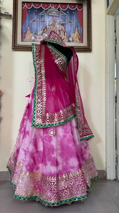 Super duper sale Color lehnga
🌠🌹🌹🌹🌹🌹
NEW LAUNCH  beautiful florant color 
👌 pure organza desi uploaded by Gotapatti manufacturer on 5/24/2023