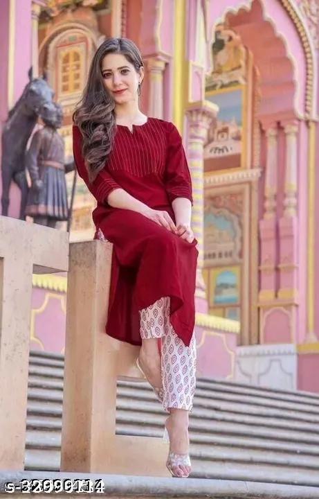 M to XXL, Reyon Kurti with pent and havy embroidery uploaded by Online Ladies Dresses on 5/24/2023