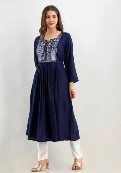 M to XXL, Embroidery work Kurti and pant With heavy lace*🌺  uploaded by Online Ladies Dresses on 5/24/2023