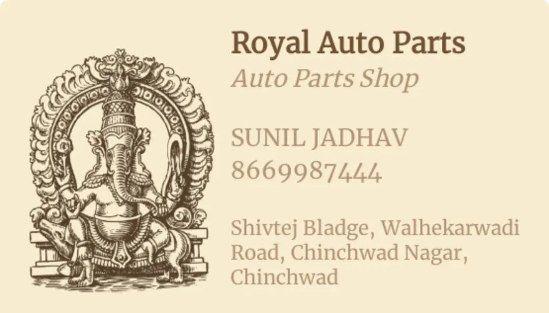 Visiting card store images of ROYAL AUTO PARTS