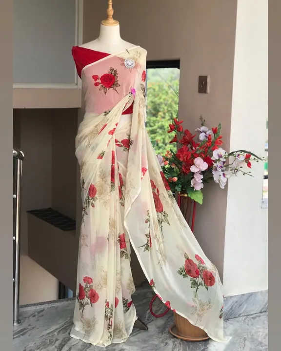 *Saree Fabric* - Soft Gorgette (5.50 meter)

*Work* - Digital Print

*Blouse* - Plain Bangalory Sati uploaded by Divya Fashion on 5/24/2023