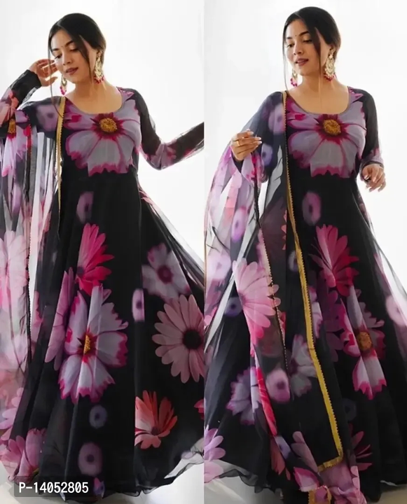 Attractive Georgette gown with dupatta for women  uploaded by VAIBHAV COLLECTIONS on 5/24/2023