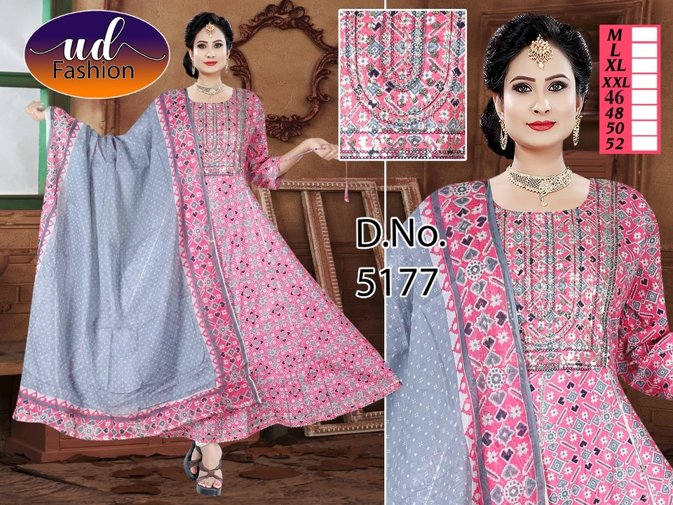 Gown with dupatta  uploaded by D.p.creations on 5/24/2023