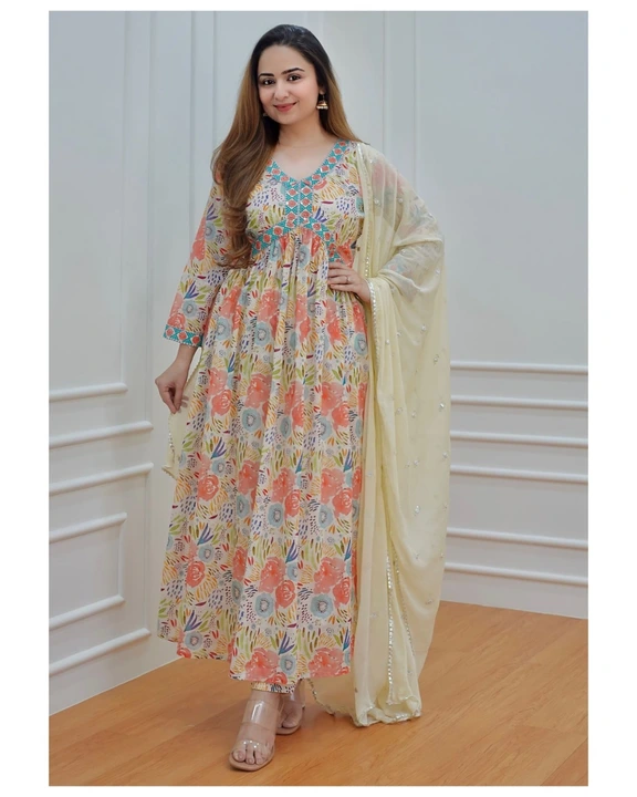 Beautiful Reyon 140gram Fabric Aalia Pattern kurta Pant With Dupatta set* 👗
 uploaded by Rd trends fashion on 5/24/2023