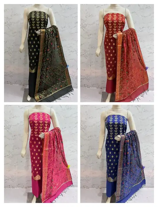 Banarasi silk cotton Suits  uploaded by NGR CREATION on 5/24/2023
