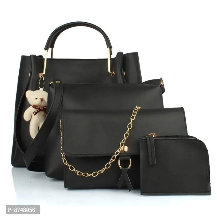 Women Black Handbag Combo (Set Of 4) Black uploaded by Raj Garments on 5/24/2023
