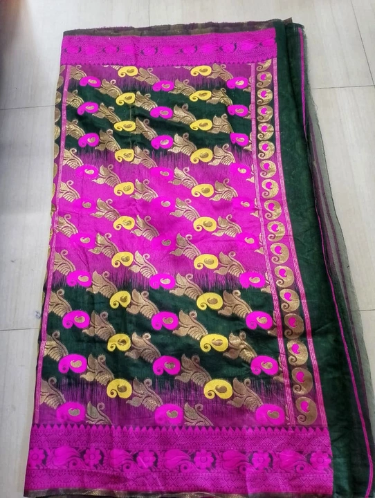 Ikkat saree all over work uploaded by Pramanick Textile on 5/24/2023