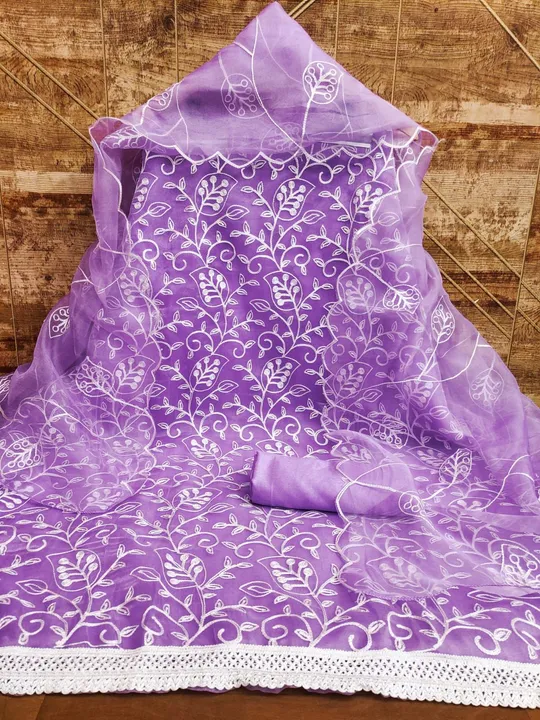 Organza silk work dress material  uploaded by Granthi enterprise on 5/24/2023